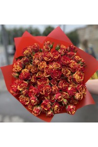 Букет из 25 кустовых роз  Fire Flash